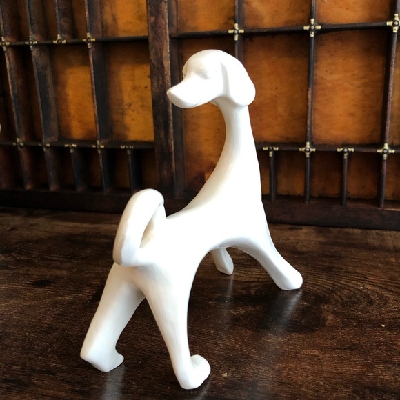 Vintage Elegant White Ceramic Greyhound MCM Figurine - Picture 3 of 10